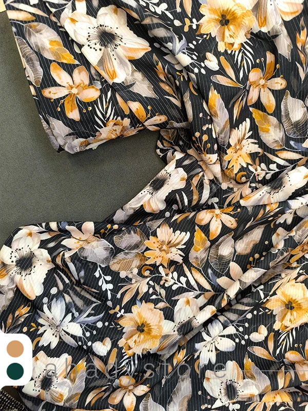 خرید پارچه تریکو میله‌ای طرح‌ بابونه 008